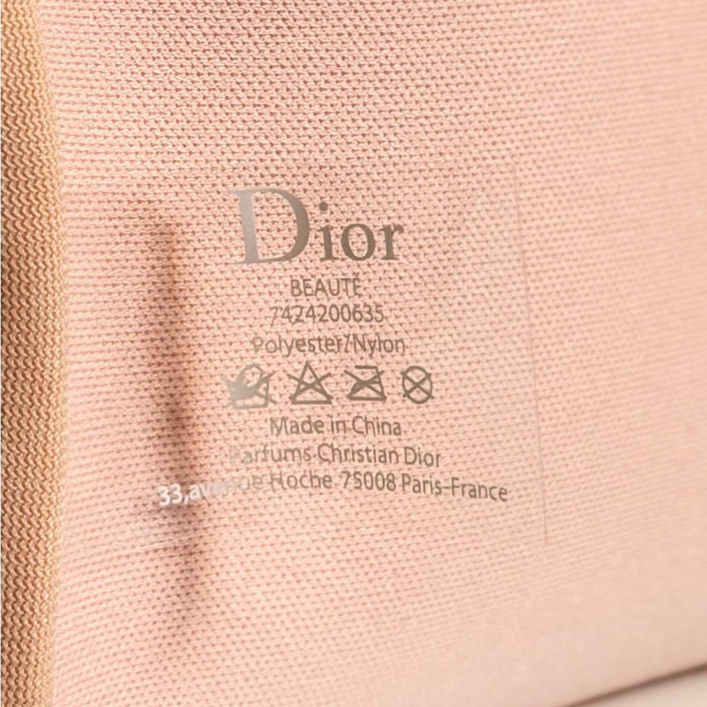 Dior Peach Cosmetic Pouch with Pink CD Logo - Picture 3 of 3